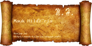 Mauk Hilária névjegykártya